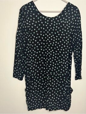 Mango Romper Size M, Black with Mint Heart Print